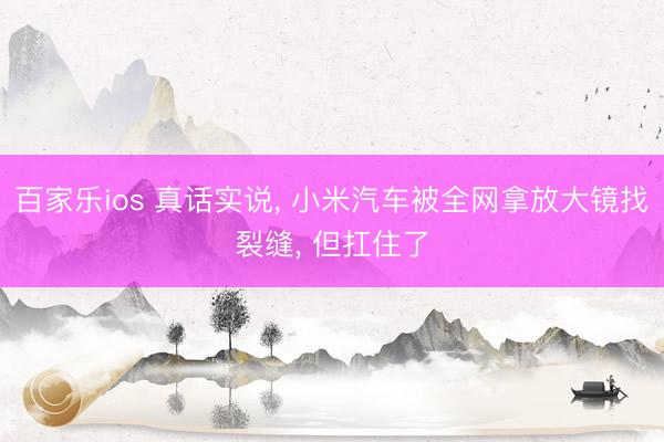 百家乐ios 真话实说， 小米汽车被全网拿放大镜找裂缝， 但扛住了
