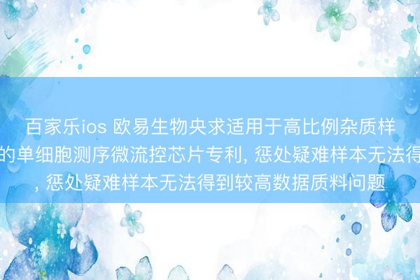 百家乐ios 欧易生物央求适用于高比例杂质样本及大体积细胞样本的单细胞测序微流控芯片专利， 惩处疑难样本无法得到较高数据质料问题