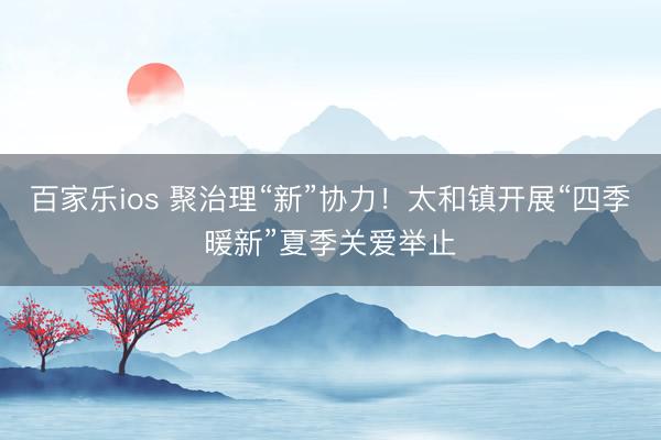 百家乐ios 聚治理“新”协力!太和镇开展“四季暖新”夏季关爱举止